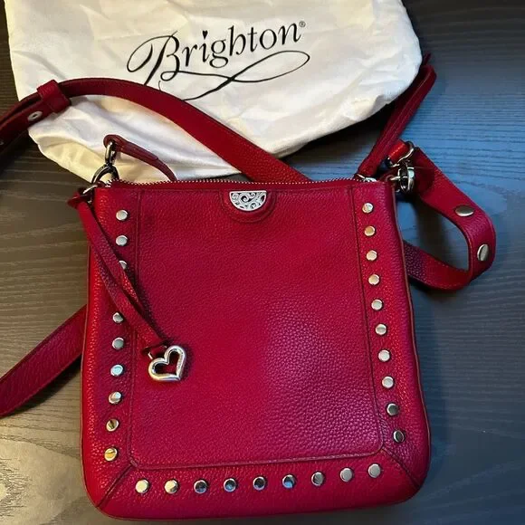 Brighton Red Crossbody Bag with Silver Accents - Picture 2 of 6